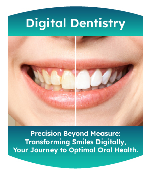 A woman's smile is shown before and after the procedure.